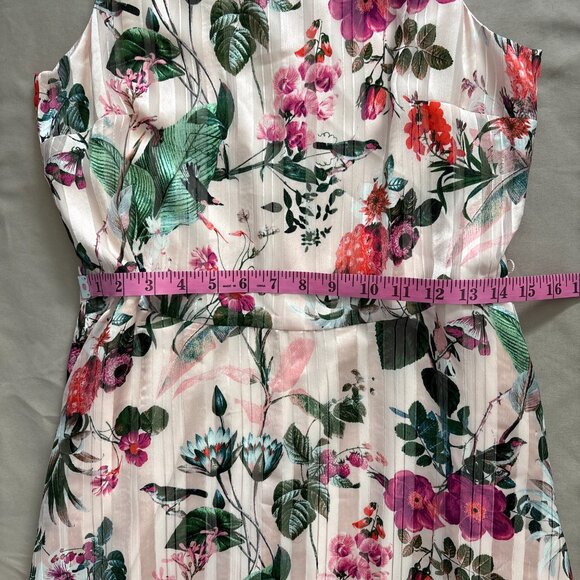 Banana Republic Botanical Fit Flare Midi Dress Sz 6 Pockets - Picture 3 of 6